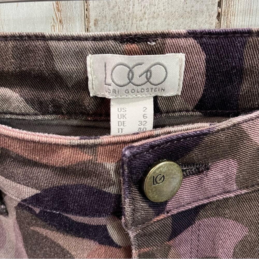 Logo By Lori Goldstein Purple Camo Mid Rise Skinny Jeans - Picture 3 of 7